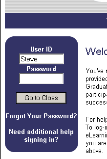User enters username